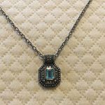 JACK JUDITH  Blue Topaz Marcasite Sterling Silver Necklace Photo 5