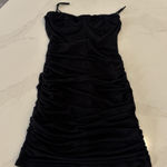 Blue Blush Black Corset Top Rouched Mini Dress Photo 0