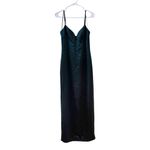 Reformation 🆕 Sathia Satin Maxi Dress Forest Green Sz 6 Photo 3