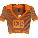 NWT Urban Outfitters iets frans… Brown/Orange Short Sleeve V Photo 1