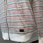 Roxy NWT Women’s Striped Hoodie Zip Up Sweatshirt Size M Surf Terry Knit Photo 3