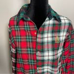 Ralph Lauren  LRL Flannel Sleep Shirt Womens Medium Button Up Long Sleeve Plaid Photo 1