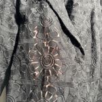 Womens Black Floral Lace Blazer Jacket Sheer Whimsigoth XL Pockets Gothic Office Photo 3