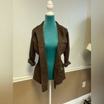 Kate Hill  Belted Utility Jacket – Brown Military‎ Style | Size S | Cargo Pockets Photo 6