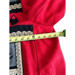 Anthony Mark Hankins Colorblock Wool Blend Coat With Embroidery & Lace Trim Sz3x Red Size 3X Photo 13