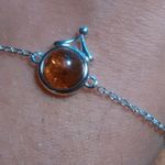 Baltic Amber Round Stone Sterling Silver Bracelet (6 Inch) Photo 9