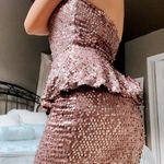 Arden B  Blush Sequin Peplum Mini Dress Photo 1