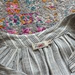 Faherty  Naomi Grey Striped Long Sleeves Button Down Linen Blend Shirt Size Small Photo 7