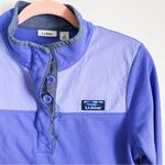 L.L.Bean Periwinkle Blue Purple chambray collar Rugby Pullover Top sz Small Photo 3