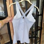 Alo Yoga ALO Elevate ribbed tank top criss cross blue moon slate scoop v tight long line Photo 2