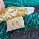 Vintage Cardigan Sweater Green Black Grandma Argyle Diamond USA Made Cozy XL Photo 4