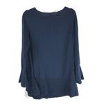 Style & Co Womens Tunic Sweater Ruffle Scoop Neck Cotton Blend Navy Blue 0X Photo 1