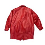 wilson's leather *Vintage 80's  Coat Womens L Red Oversized Bomber New Wave Punk Photo 3