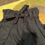 AQUA Bloomingdales Black Linen Thin Paperbag Tie Waist Pants High Waisted XS Photo 2