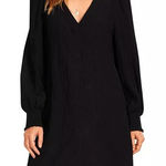 BB Dakota NWT Womens Black Long Sleeve Smocked Vneck Shift Dress Size XS Photo 0