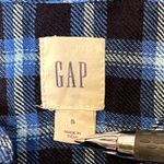 Gap  Blue Plaid Pintuck Flowy Preppy Blouse Long‎ Sleeve Front Button Women Small Photo 4
