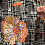 Vintage 90s Plaid Blazer w/ Floral Appliqué 💫 Alex KIN Black Size M Photo 8