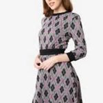 Unique Vintage Adorable Purple & Pink Argyle Sweater Dress women plus size 1X Photo 2