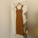 Maeve Anthropologie Portside Button Front Jumpsuit Mustard Wide Leg Fall Photo 3