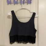 Forever 21 EUC |  women’s American biker rally motorcycle‎ crop lace trim tank S Photo 2
