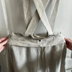 Adriana Degreas Linen Blend Cross Back Overall Dress Size Medium Tan Photo 3