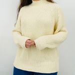 J.Crew  ivory chunky knit mockneck sweater size M Photo 5