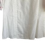 Taaga Top Women L White Red Crew Neck 3/4 Sleeve Artsy Print Lightweight Size L Photo 6