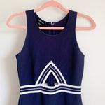 Bebe  Navy Blue White Body Con Bandage Mini Dress Medium Photo 2