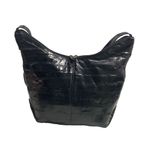 SUNCO EEL Skin Black Handbag Crossbody Large 9.5X4X11‎ Photo 2