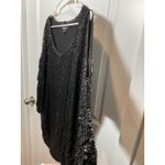 Women’s Sequin Black Blouse 18 20 Cold Shoulder NYE Party Holiday Cocktail Plus Photo 2