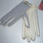 Isotoner Vintage NOS Arias Women's Gloves Bone/ Baby Blue One Size Fits All Photo 4