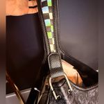 Ed Hardy Black Shoulder Bag Holographic Checkerboard Rose & Rhinestone Skull NWT Photo 6