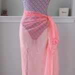 Atmosphere 2-Piece Swimwear Matching Swim Coverup Scarf Pink Blue UK 16 US 12 Photo 2