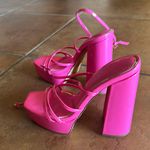 Liliana Hot Pink Platform Strappy Heels Photo 3