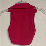 Aritzia BABATON SCULPT KNIT POLO CROPPED HOT PINK RIBBED 2XS Photo 3