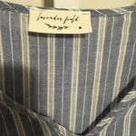 Lavender Field  Navy Pinstripe Blouse Photo 2