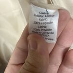 Nine West Women’s  Faux Leather Moto Jacket Size Small Cream Zip Pockets Photo 12