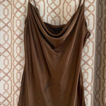 Boohoo  Brown satin mini dress Photo 0