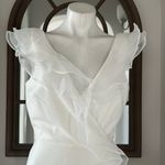 DKNY Sheath Dress with Frothy Organza Ruffles in Ivory, Size 6 New w/Tag $199 Photo 4