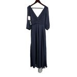 Jenny‎ Packham Dress Floor Length Midnight Blue Lux Chiffon Formal Size 6 New Photo 4