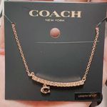 Coach  RoseGold  Pave Signature Bar Necklace 91431 NWT Photo 0