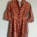 Forever 21 70s Vibe Geometric Babydoll Mini Shirt Dress Small Photo 1