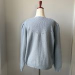 Wrap London Soft Blue Women's Sweater Size 14 Knit Organic Cotton Crewneck Photo 1