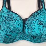 Cacique  Women’s Floral Paisley Print Seafoam Green Black Slightly Padded Bra Photo 1