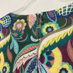 Talbots | Peacock Jewel Tone Print Sweater Zip Back Rayon Blend Womens Large Photo 5