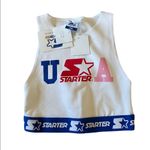 ZARA NWT STARTER 50 USA Crop Top Medium White Red Blue Photo 10