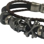 Steeltime ☠︎︎ Skull + Crossbones Braided Multi Wrap Leather ☠︎︎
Black Brown ☠︎︎ Photo 11