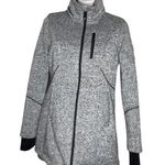 HALIFAX TRADERS Grey Fleece Jacket Long Full Zip Heathered Womens Size Large Gray Photo 0