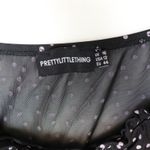 Pretty Little Thing Black Polka Dot Mesh Square Neck Long Sleeve Bodysuit US 12 Photo 3