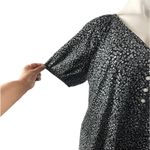 Old Navy Ditsy Floral Midi Puff Sleeve Prairie Dress in Black and White Photo 3